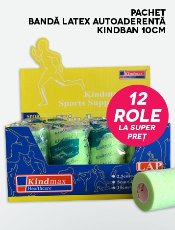 Pachet Bandă latex autoaderentă Kindban 10cm